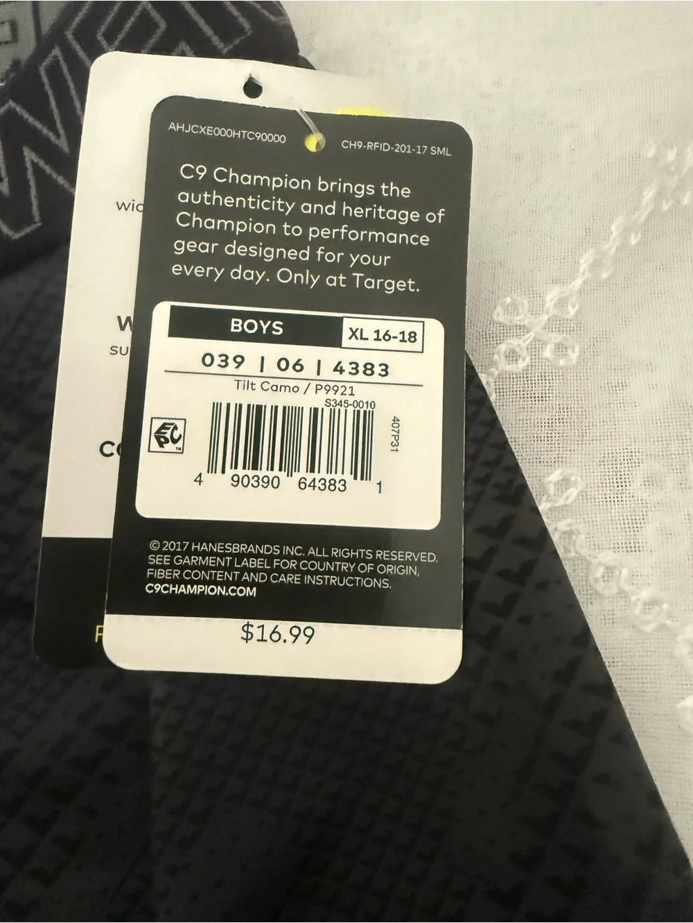 Champion Boys Black Gray Tilt Camo Performance Leggings